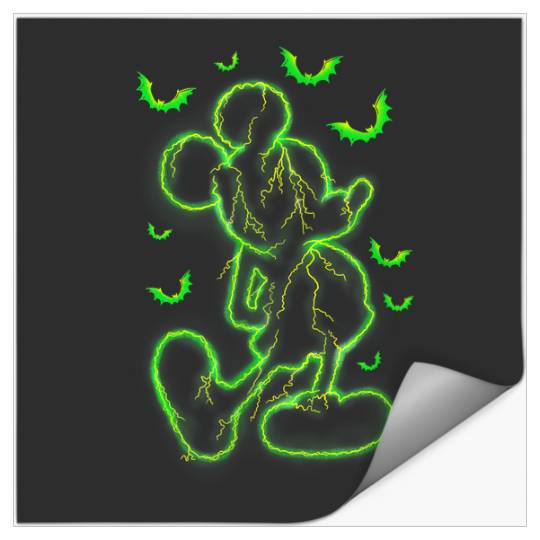 Discover Disney Mickey Mouse Green Lighting Halloween Stickers