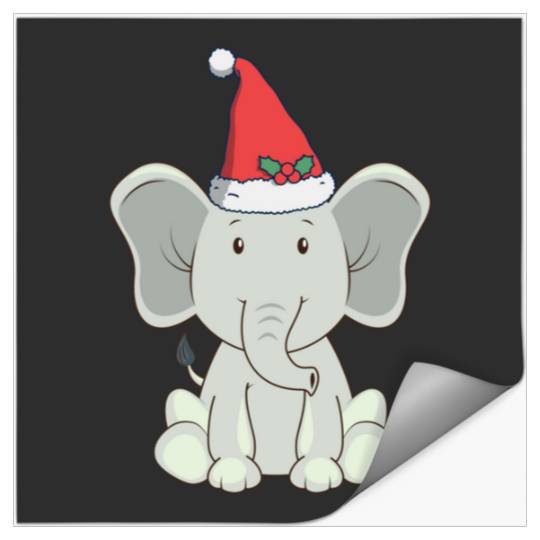 Discover cute Christmas Elephant Advent Santa hat  , Disney Elephant Dumbo Christmas , Dumbo Christmas Stickers