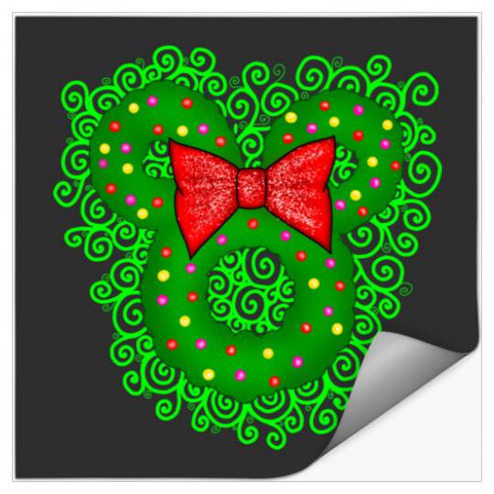 Magical mouse Christmas wreath  : Mickey Disney Christmas, Disney Christmas Stickers