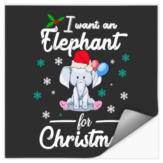 Discover I Want An Elephant Christmas Cool Sticker, Disney Elephant Dumbo Christmas , Dumbo Christmas Stickers