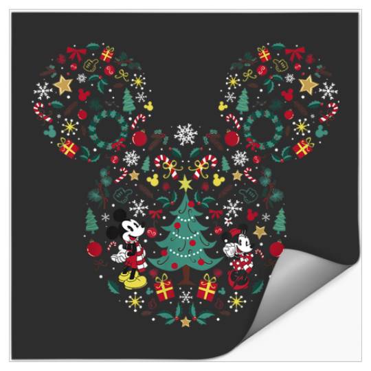 Discover Disney Mickey And Minnie Christmas Mashup Short Sleeve Stickers
