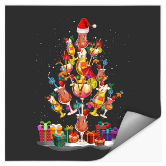Discover Cocktails Drinker Christmas Tree  : Mickey Disney Christmas, Disney Christmas Stickers