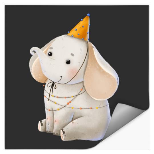 Discover circus elephant sits in a clown cap  , Disney Elephant Dumbo Christmas , Dumbo Christmas Stickers