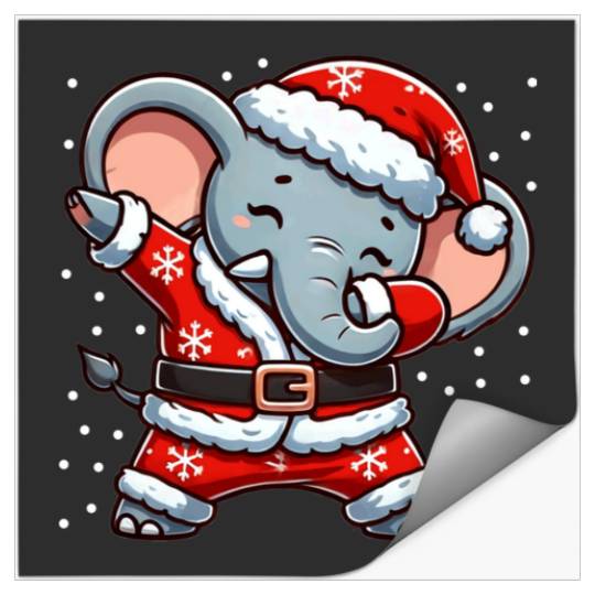 Discover Christmas Elephant Santa Funny Elephant Lover  , Disney Elephant Dumbo Christmas , Dumbo Christmas Stickers