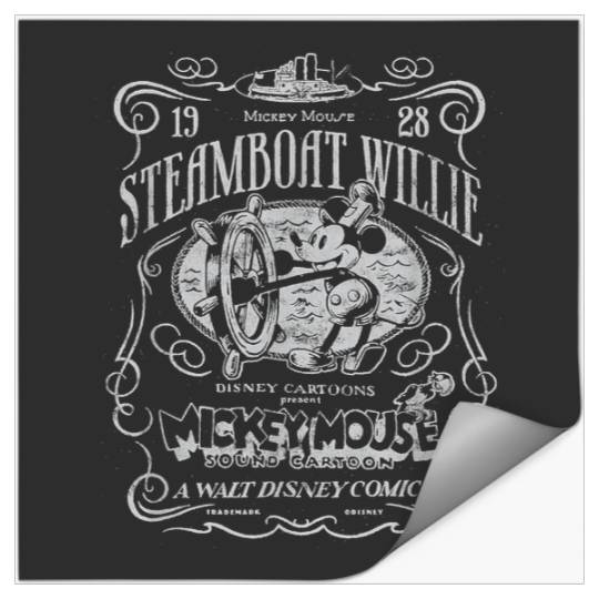 Disney 100 Mickey Mouse Steamboat Willie Poster Homage D100 Stickers