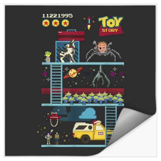 Disney Toy Story 8-Bit Video Game Scene Stickers