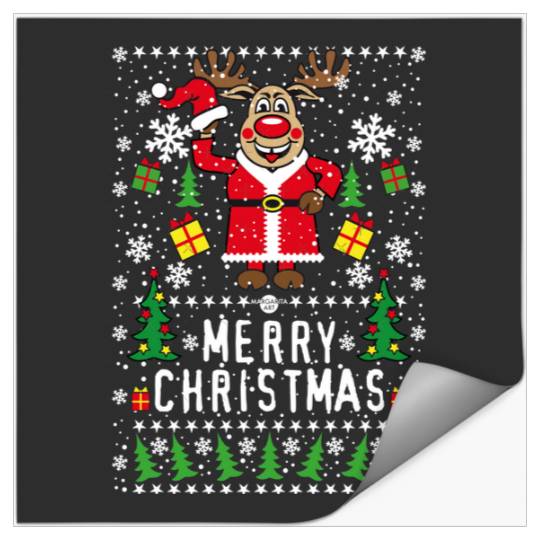 196 Hirsch Rudolph Merry Christmas Margarita Art Christmas  : Mickey Disney Christmas, Disney Christmas Stickers