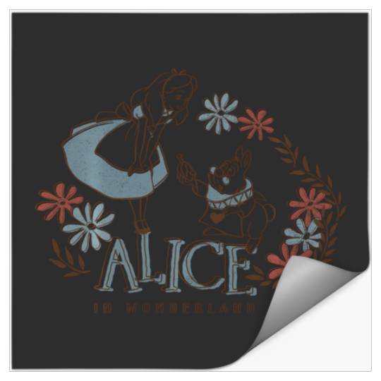 Discover Disney Alice In Wonderland Alice And White Rabbit Floral Stickers