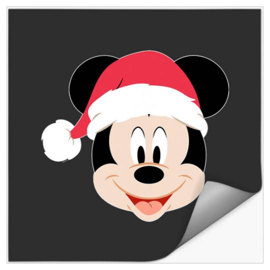 Discover Disney Mickey Mouse in Santa Hat Happy Christmas Holiday Stickers