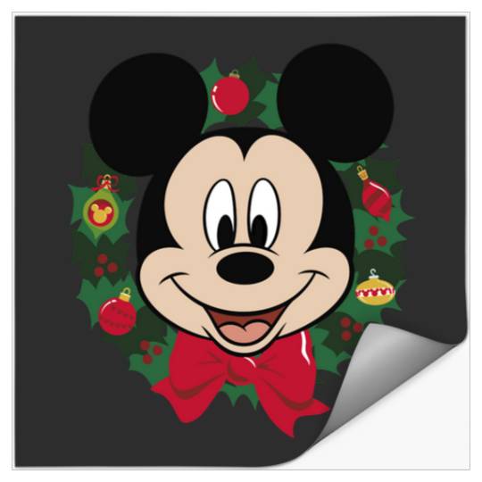 Mouse Christmas Wreath Portrait Hoodie  : Mickey Disney Christmas, Disney Christmas Stickers