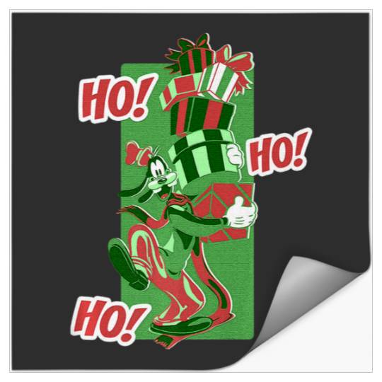 Cute Comic Cartoon Dog Dog Ho Ho Ho Christmas Portrait  : Mickey Disney Christmas, Disney Christmas Stickers
