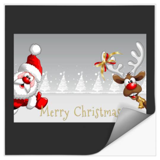 Merry Christmas From Santa and Rudolph  : Mickey Disney Christmas, Disney Christmas Stickers