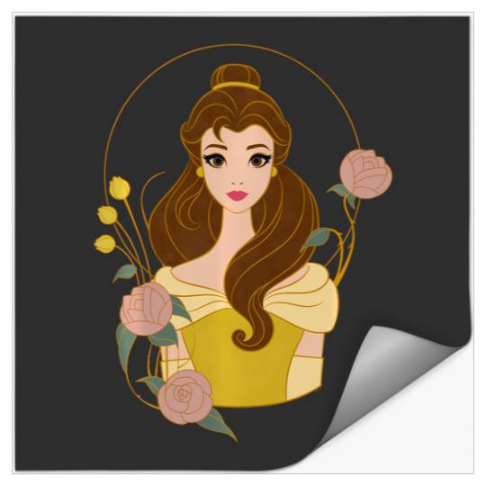 Disney Princess Belle Modern Art Deco Style Stickers