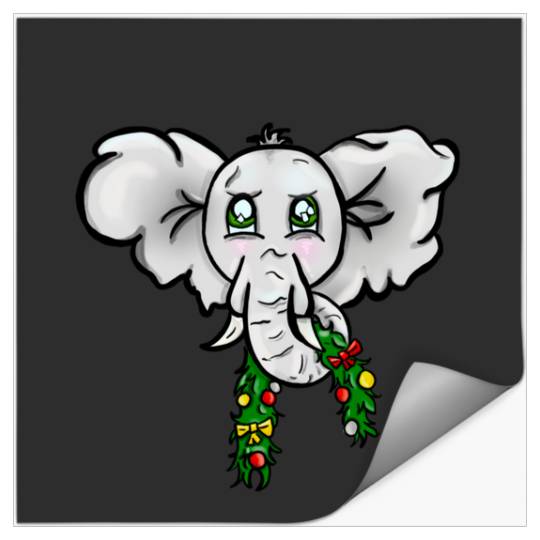 Discover Christmas Wreath Elephant Sticker, Disney Elephant Dumbo Christmas , Dumbo Christmas Stickers