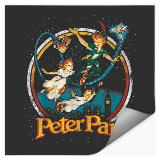 Discover Disney Peter Pan Group London Flying Faded Graphic Stickers