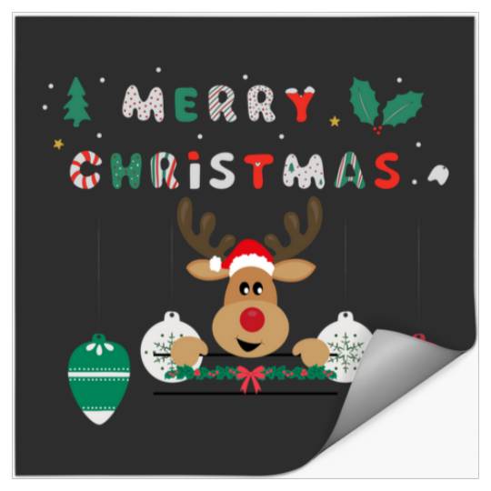 Christmas Charm Unique Design with Reindeer and Ornaments  : Mickey Disney Christmas, Disney Christmas Stickers