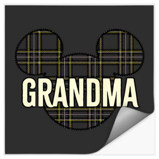 Discover Disney Mickey And Friends Christmas Plaid Grandma Stickers