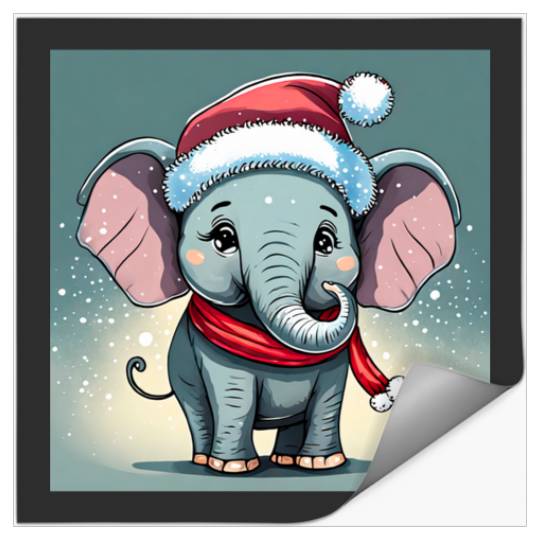 Discover Elephant with Santa hat  , Disney Elephant Dumbo Christmas , Dumbo Christmas Stickers