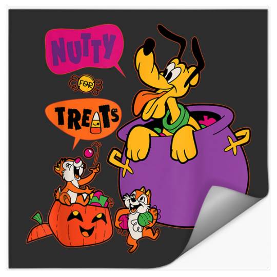 Disneyss Pluto And Chip N Dale Nutty For Treats Halloween Stickers