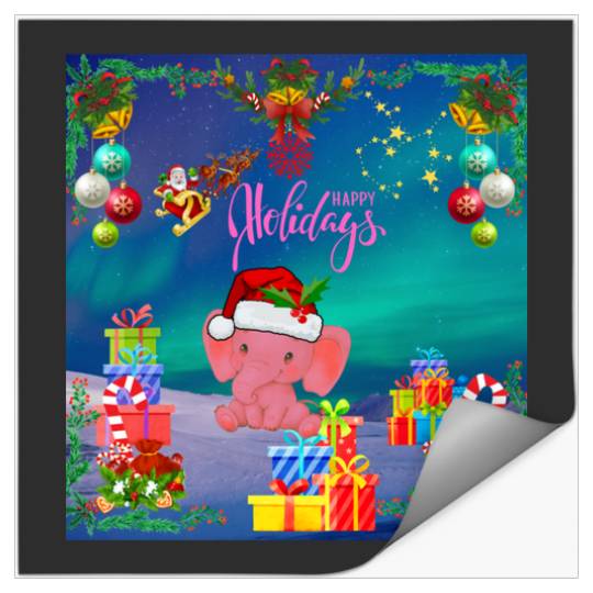 Discover Festive and Holiday Elephant Sticker28, Disney Elephant Dumbo Christmas , Dumbo Christmas Stickers