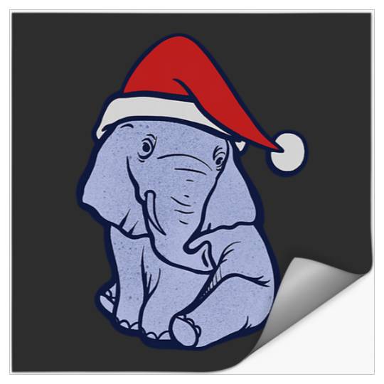 Discover Christmas Elephant Santa Hat S Sticker, Disney Elephant Dumbo Christmas , Dumbo Christmas Stickers
