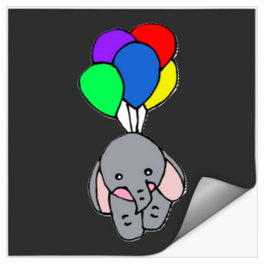 Discover Elephant with balloons Sticker: Disney Elephant Dumbo, Dumbo Stickers