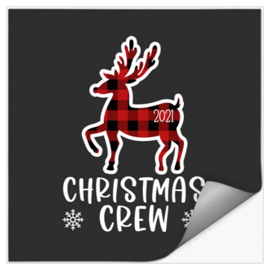 Christmas Crew 2021 Buffalo Plaid Reindeer  : Mickey Disney Christmas, Disney Christmas Stickers