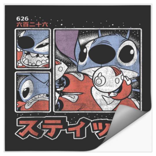 Discover Disney Lilo & Stitch 626 Stitch Day Kanji Panels Tank Top Stickers