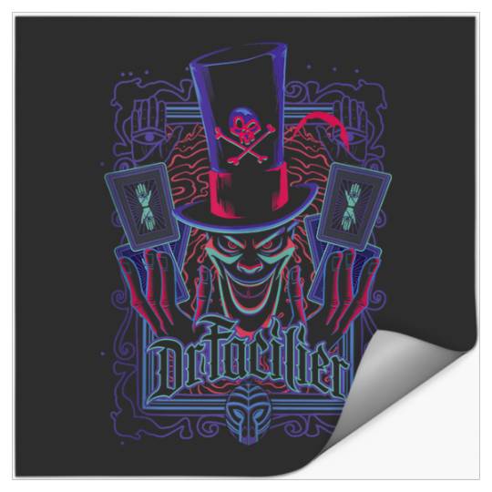 Disneyss Villains Dr Facilier Neon Tarot Card Chest Portrait Stickers