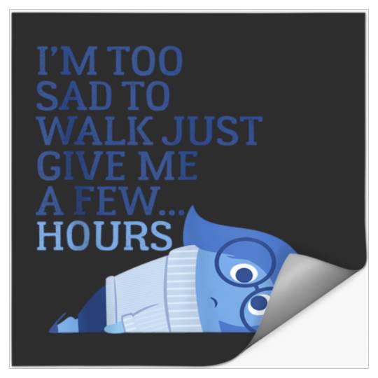 Disney Pixar Inside Out I'm Too Sad To Walk Emotion Portrait Tank Top Stickers