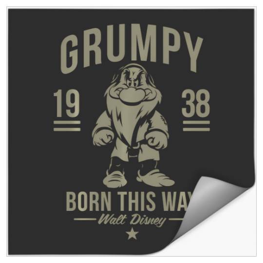 Disney Snow White Grumpy Born This Way 1938 Stickers
