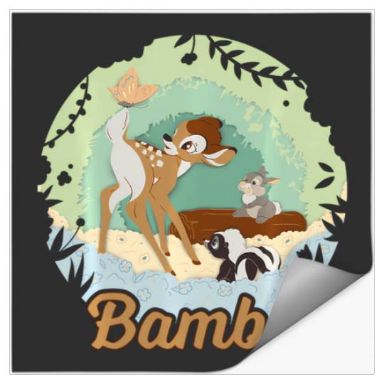 Disney Bambi Thumper And Flower Paper Cut Portrait Stickers