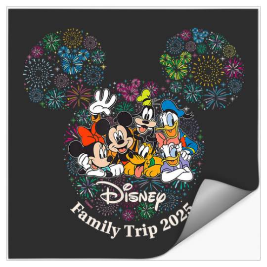 Disney Mickey & Friends Fireworks Vacation Family Trip 2025 Stickers