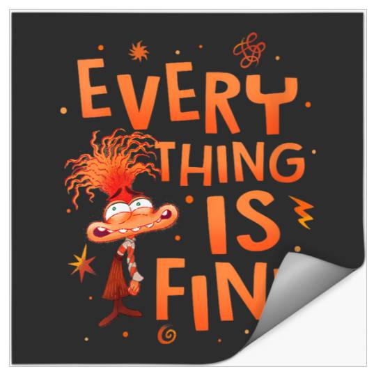 Disneyss Pixars Inside Out 2 Everything Is Fine Anxietys Logo Stickers