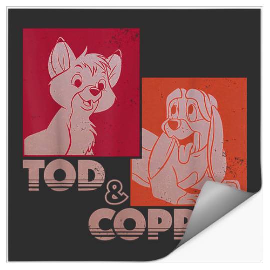 Disney The Fox and the Hound Tod & Copper Retro Stickers
