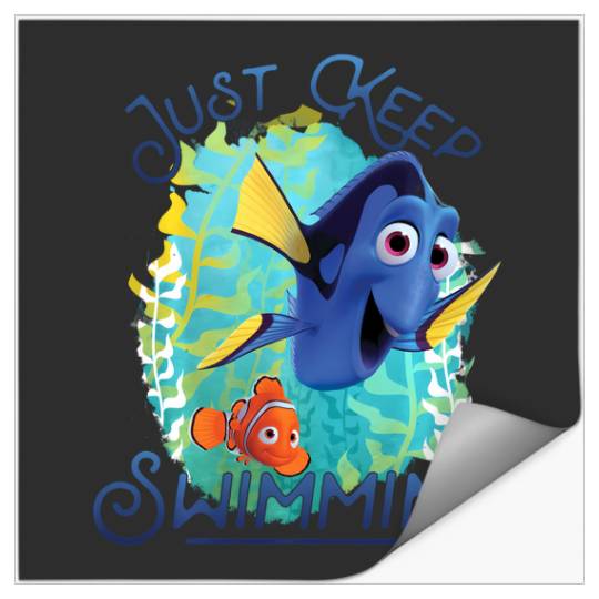 Discover Disney Pixar Finding Dory Just Keep Swimming Ocean Logo Stickers