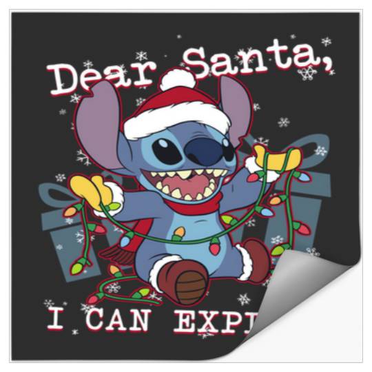 Discover Disney Lilo & Stitch Christmas Dear Santa, I Can Explain Long Sleeve T-Shirt Stickers