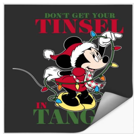 Disney Christmas Minnie Tangled Tinsel Long Sleeve T-shirt Long Sleeve T-Shirt Stickers