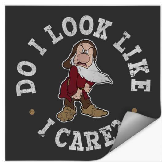 Disney Princess Snow White The Seven Dwarfs Grumpy I Care Stickers
