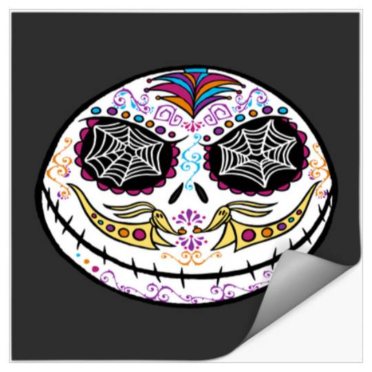 Discover Disney The Nightmare Before Christmas Jack Sugar Skull Long Sleeve T-Shirt Stickers