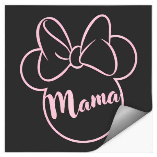 Discover Disney Mickey And Friends Minnie Mouse Mama Pink Bow Ears Stickers