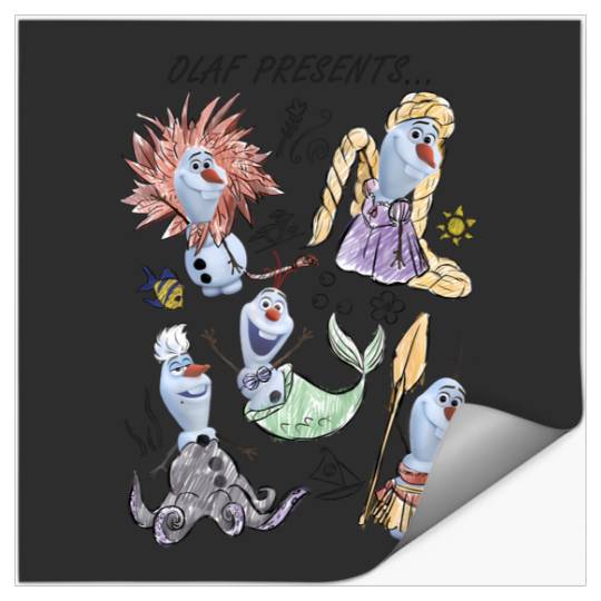 Discover Disney Olaf Presents Classic Costume Sketches Stickers