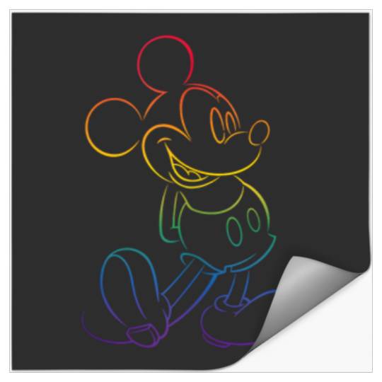 Discover Disney Mickey And Friends Rainbow Pride Outline Classic Pose Tank Top Stickers