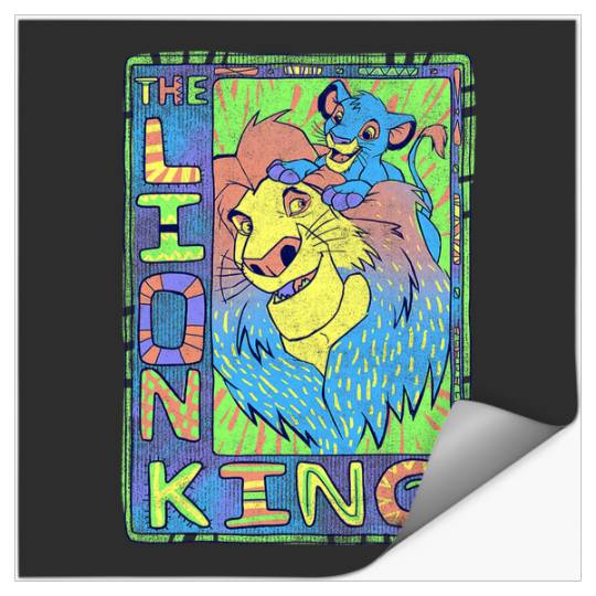 Disney Lion King Retro Colorful Simba Mufasa Graphic Stickers