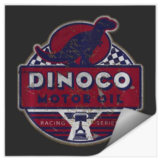 Discover Disney Pixar Cars Dinoco Motor Oil Faded Sign Stickers
