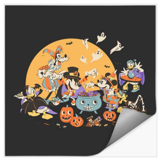 Disney Mickey and Friends Halloween Retro Long Sleeve Stickers