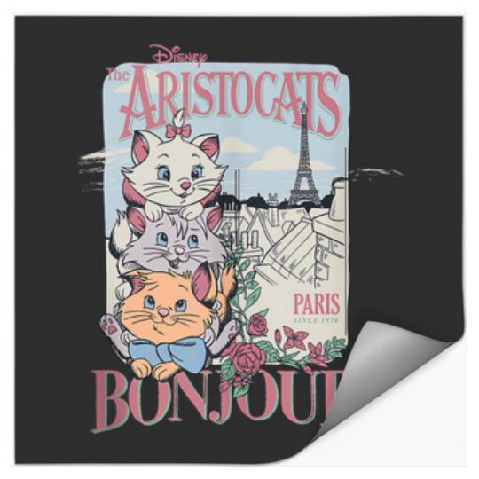 Disney The Aristocats Bonjour Paris Since 1979 Vintage Ad Tank Top Stickers