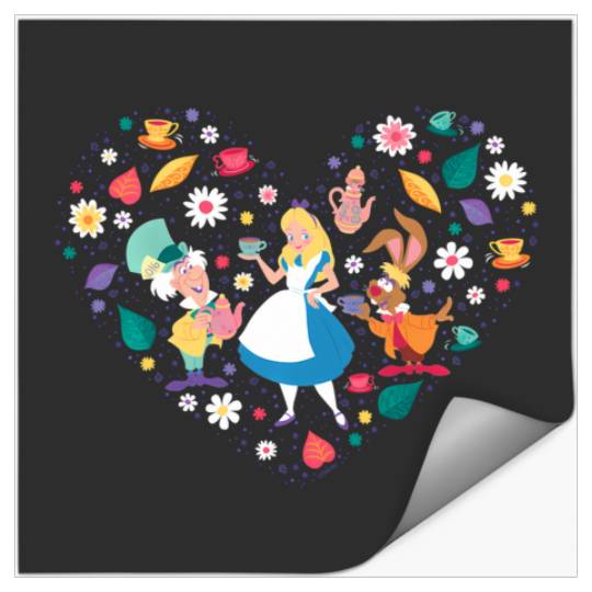 Disney Alice In Wonderland Tea Party Heart Valentines Day Stickers