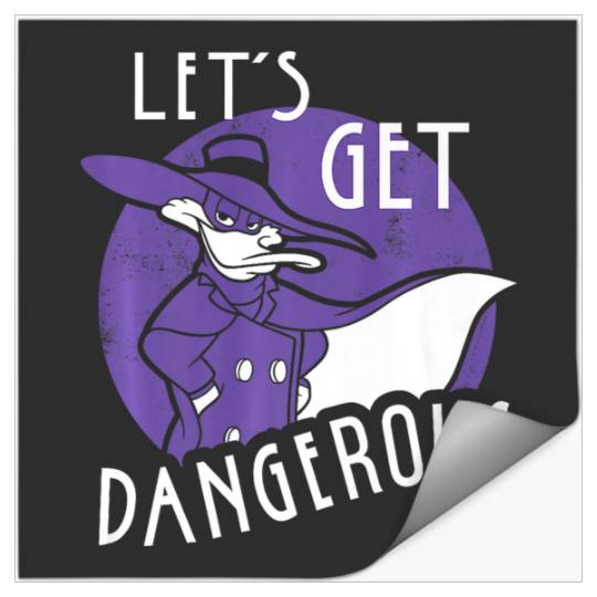 Discover Disney Darkwing Duck Let's Get Dangerous Retro Circle Pose Premium Stickers