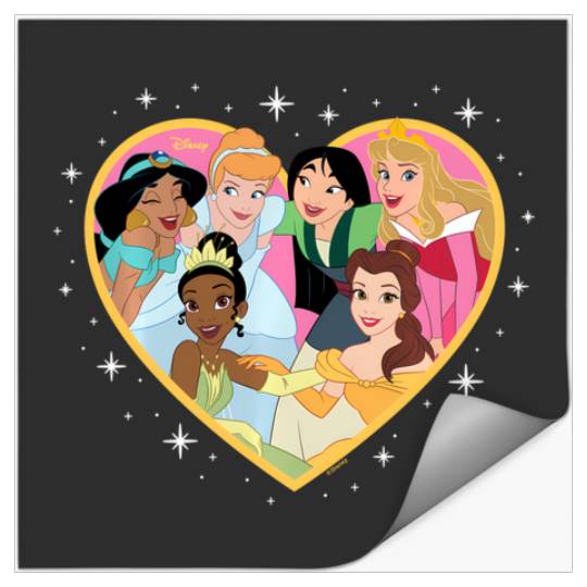 Discover Disney Princess - Valentine'S Day Princesses Group Heart Stickers
